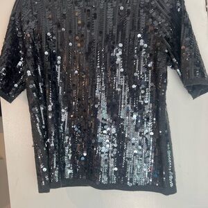 Chico's Black Sequin Top